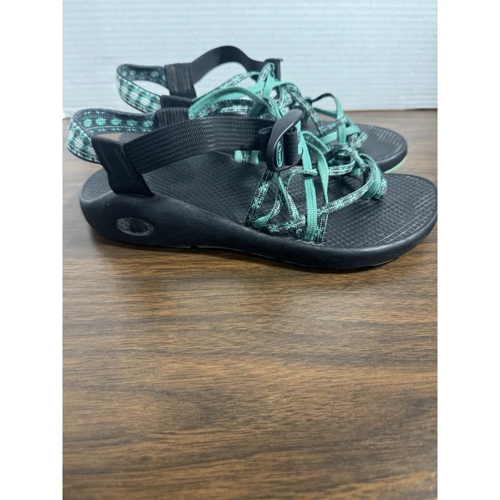 Chaco ZX3 Classic Sport Sandals Womens 8 Green Black Strappy Outdoor